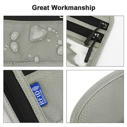 RFID Blocking Travel Neck Wallet Passport Holder