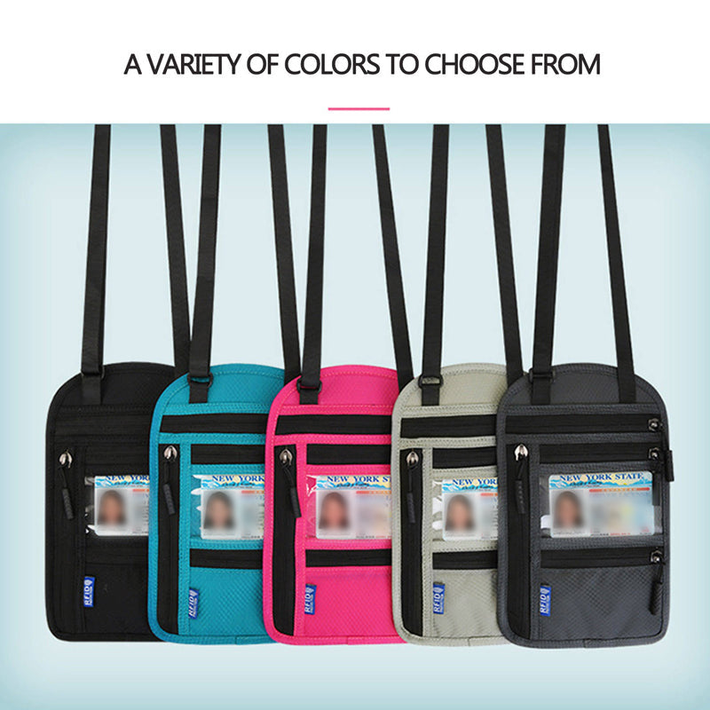 RFID Blocking Travel Neck Wallet Passport Holder