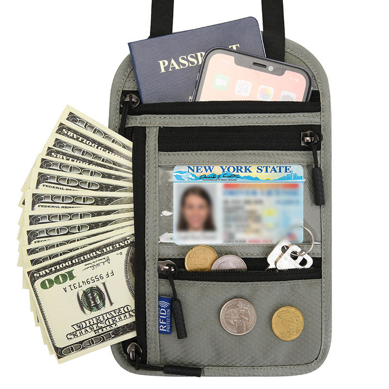 RFID Blocking Travel Neck Wallet Passport Holder