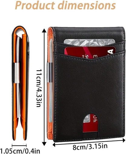 RFID Leather Men's Wallet Slim Compact Card Holder