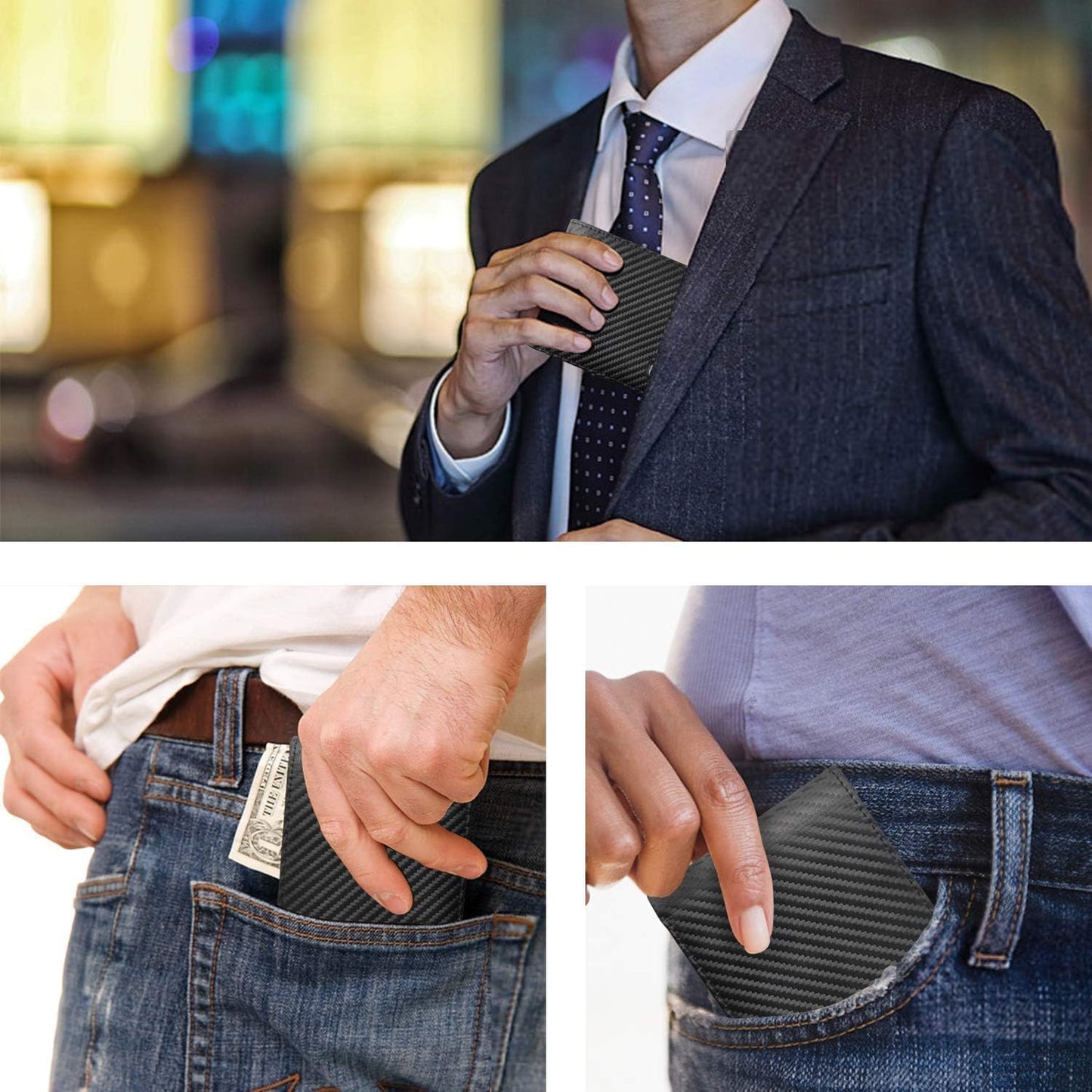 RFID Leather Men's Wallet Slim Compact Card Holder