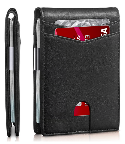 RFID Leather Men's Wallet Slim Compact Card Holder