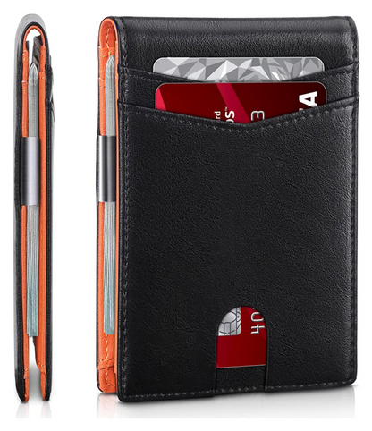 RFID Leather Men's Wallet Slim Compact Card Holder