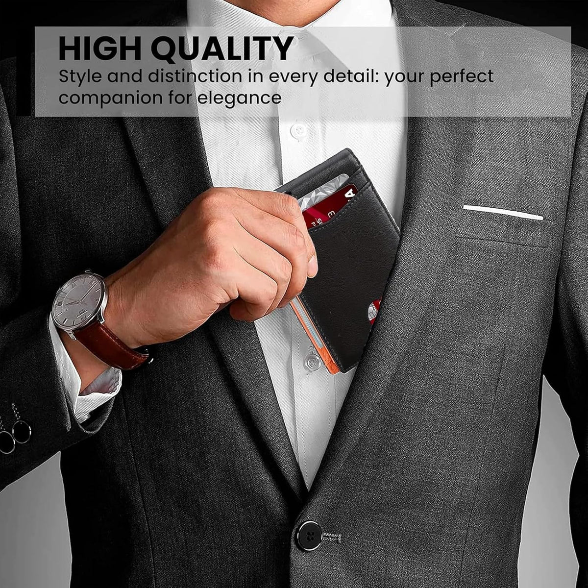 RFID Leather Men's Wallet Slim Compact Card Holder
