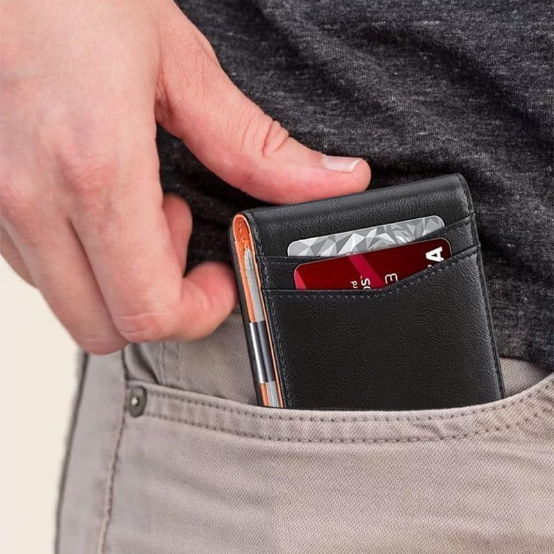RFID Leather Men's Wallet Slim Compact Card Holder