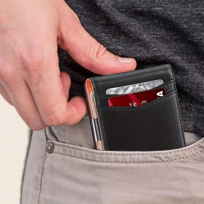 RFID Leather Men's Wallet Slim Compact Card Holder