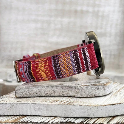 Rainbow Braided Leather Strap Wrist Watch