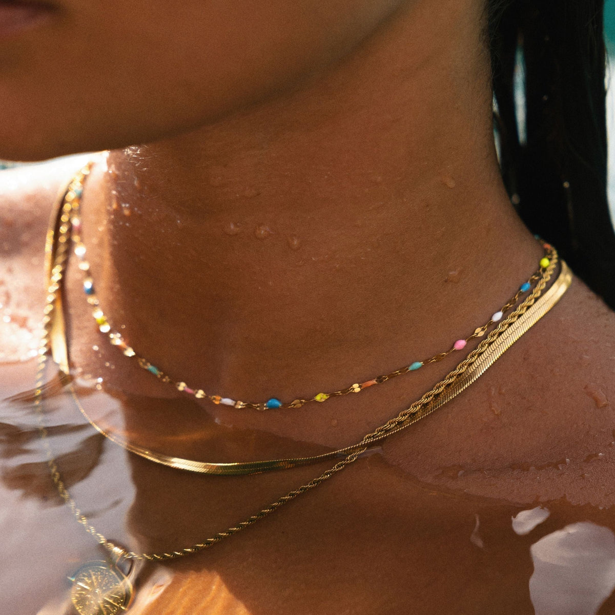 Rainbow Choker Necklace with Adjustable Fit and Colorful Beads
