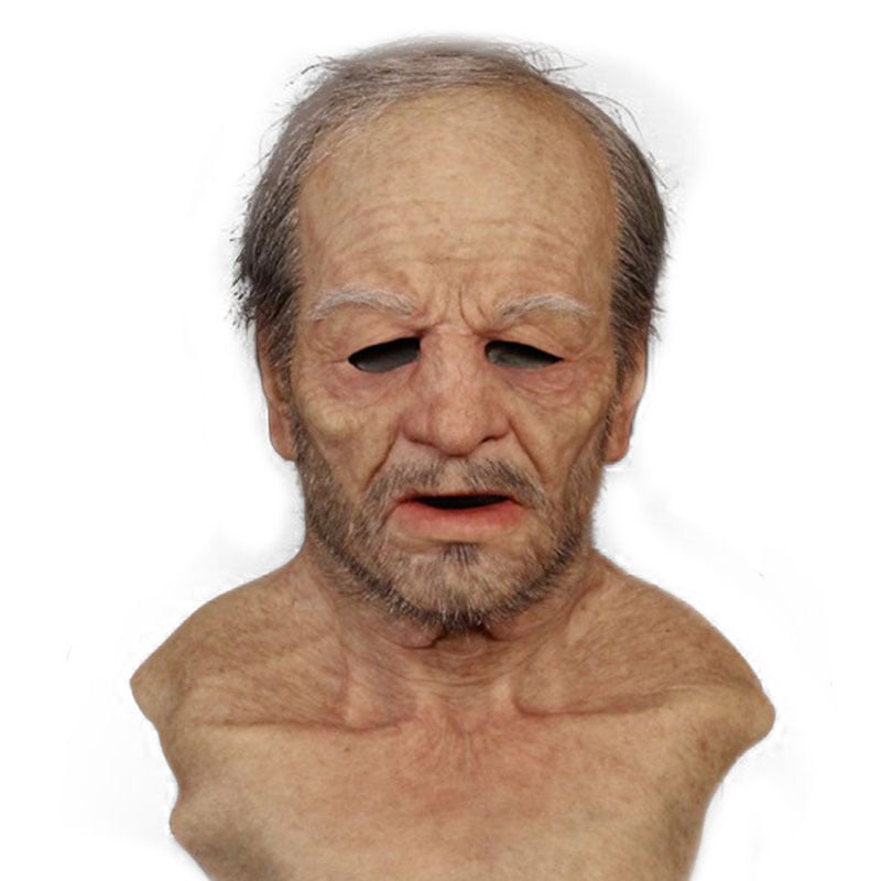 Realistic Elderly Latex Mask Halloween Cosplay Disguise
