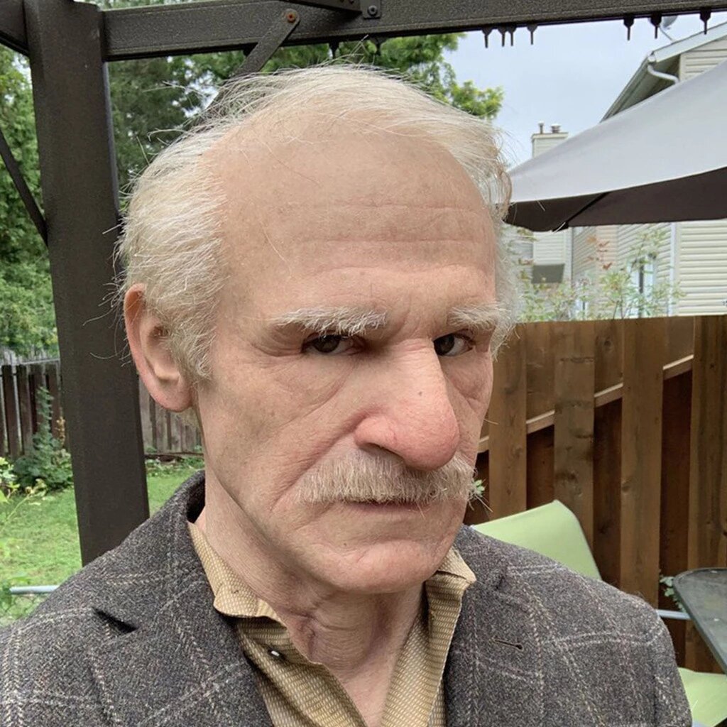 Realistic Old Man Halloween Mask Latex Creepy Full Face Costume Mask Movable Mouth Cosplay Party Prop