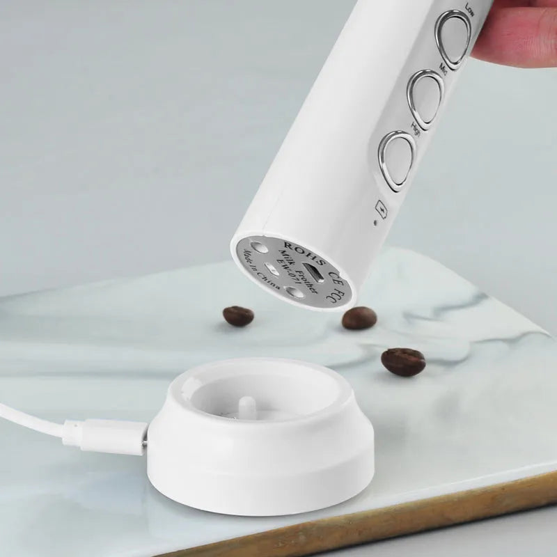 Rechargeable 3 in 1 Electric Milk Frother and Drink Mixer