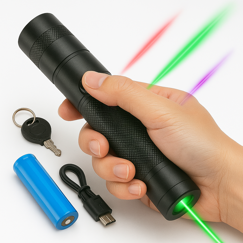 Rechargeable Adjustable Focus Laser Pointer Torch