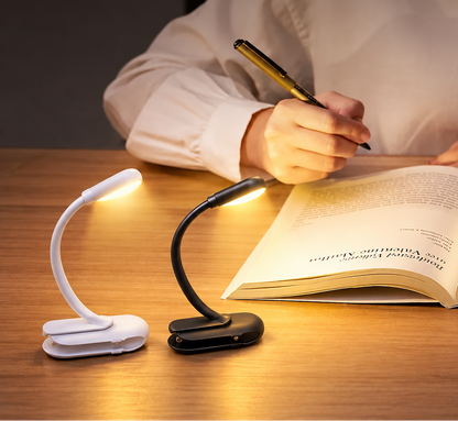 Rechargeable Clip On LED Book Light with 360° Adjustable Clip