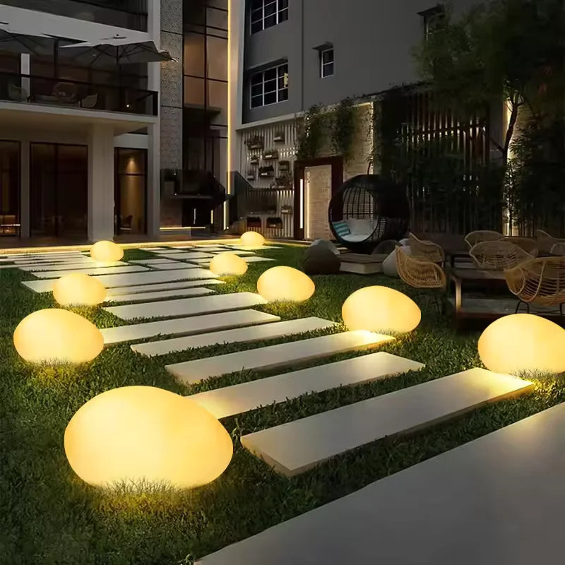 Rechargeable Cobblestone LED Garden Light