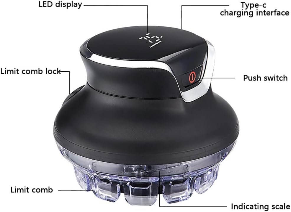 Rechargeable Cordless Hair Clipper with Adjustable Guide Combs