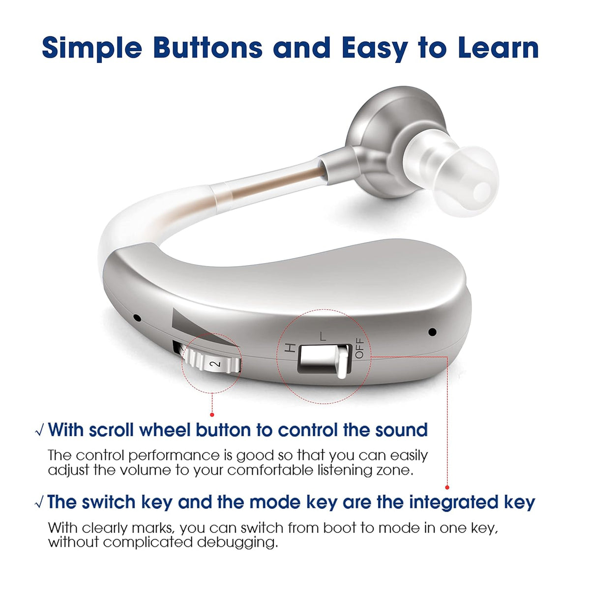 Rechargeable Digital Hearing Amplifier Comfortable Sound Enhancement Device