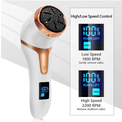 Rechargeable Electric Foot Callus Remover with Waterproof Roller Heads