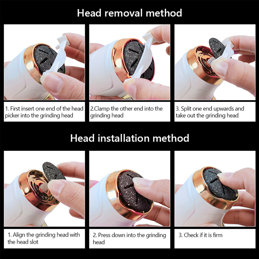 Rechargeable Electric Foot Callus Remover with Waterproof Roller Heads