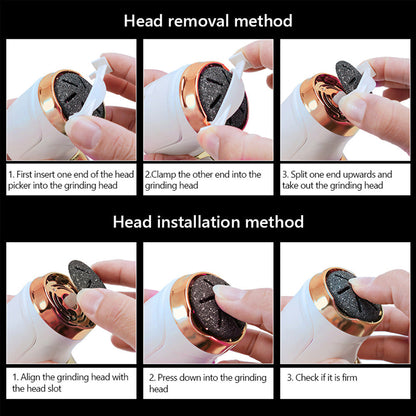 Rechargeable Electric Foot Callus Remover with Waterproof Roller Heads