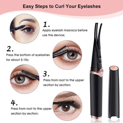 Rechargeable Heated Eyelash Curler with Adjustable Temperature
