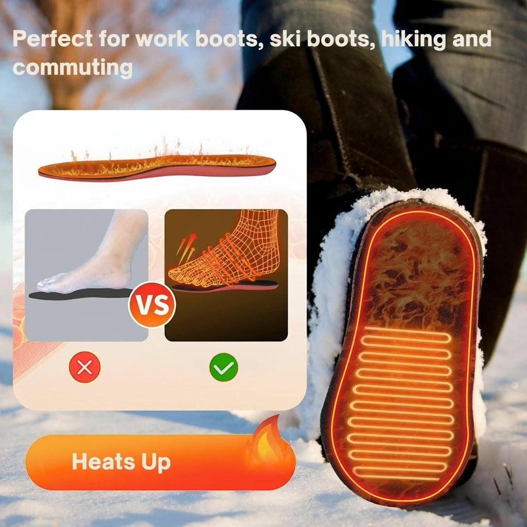 Rechargeable Heated Insoles for Winter Boots and Everyday Shoes