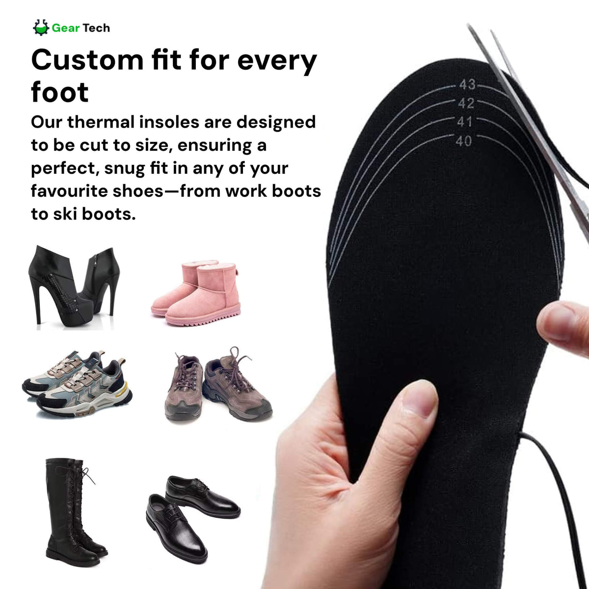 Rechargeable Heated Insoles for Winter Boots and Everyday Shoes