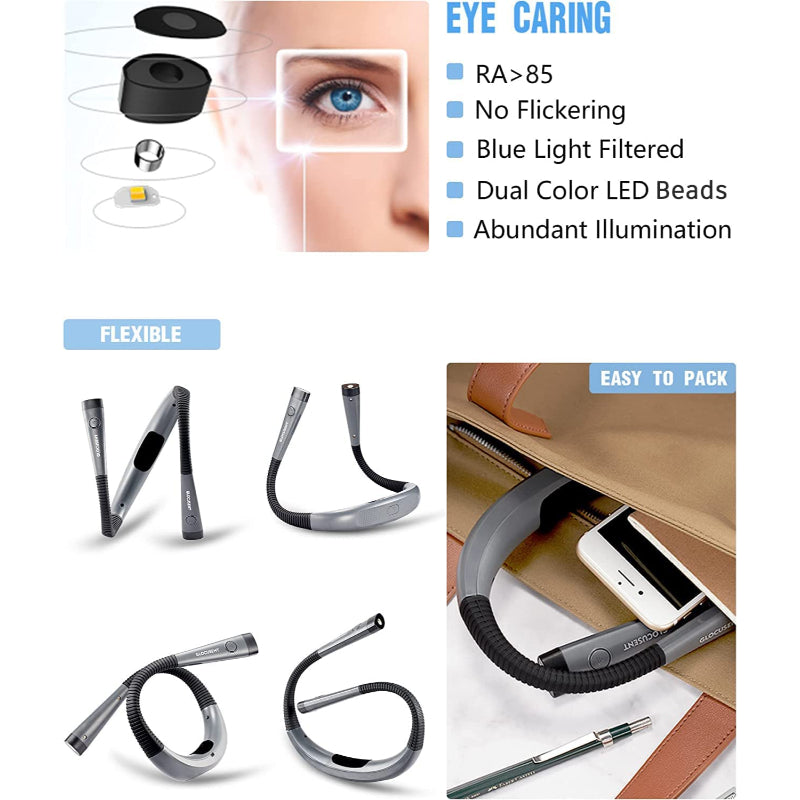Rechargeable LED Neck Reading Light with Flexible Arms
