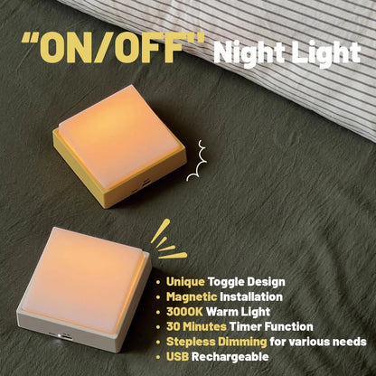 Rechargeable Magnetic Dimmable Night Light with Timer