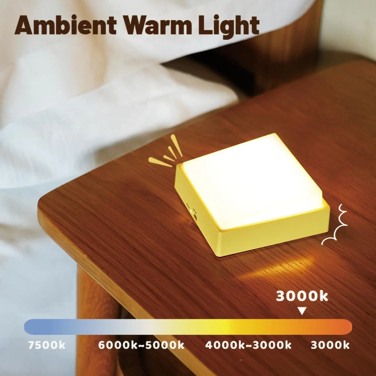 Rechargeable Magnetic Dimmable Night Light with Timer