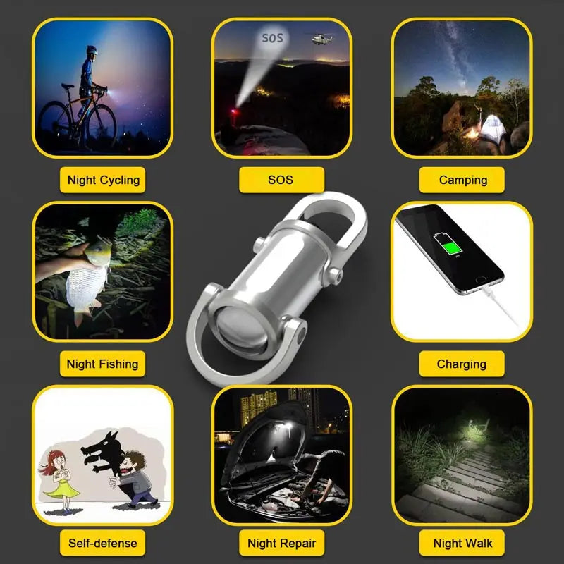 Rechargeable Multi Function Keychain Flashlight