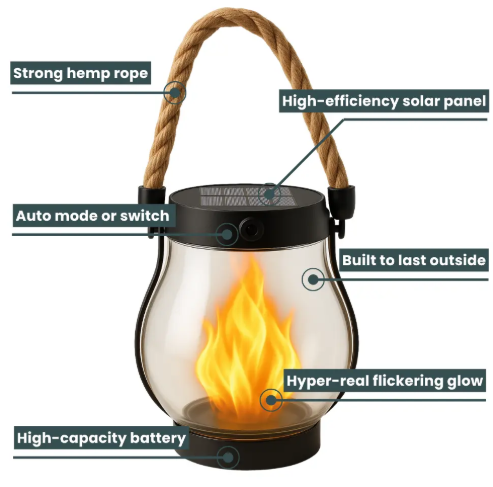 Rechargeable Rope Lantern with Automatic Light Sensor