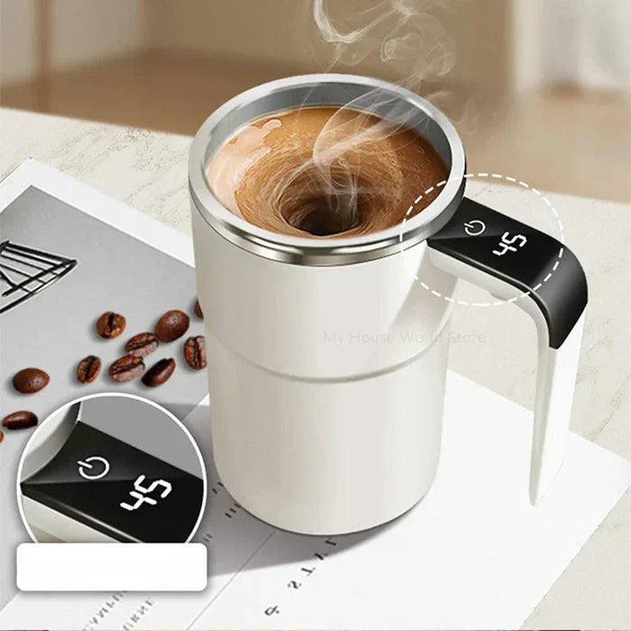 Rechargeable Self Stirring Coffee Mug with Magnetic Mixing