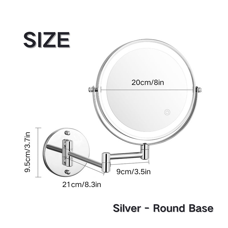 Rechargeable Wall Mounted LED Shaving Mirror 1X 10X Magnifying Mirror