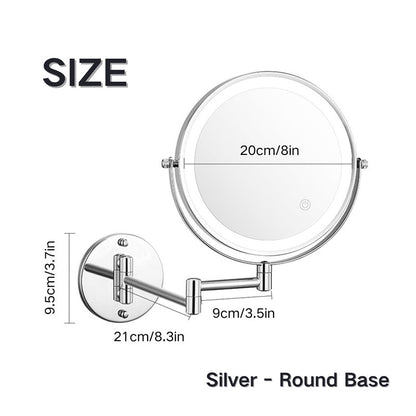 Rechargeable Wall Mounted LED Shaving Mirror 1X 10X Magnifying Mirror