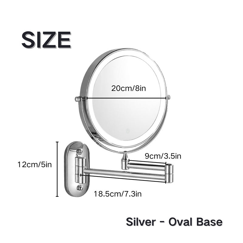 Rechargeable Wall Mounted LED Shaving Mirror 1X 10X Magnifying Mirror