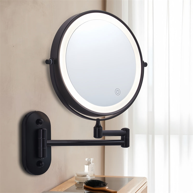 Rechargeable Wall Mounted LED Shaving Mirror 1X 10X Magnifying Mirror