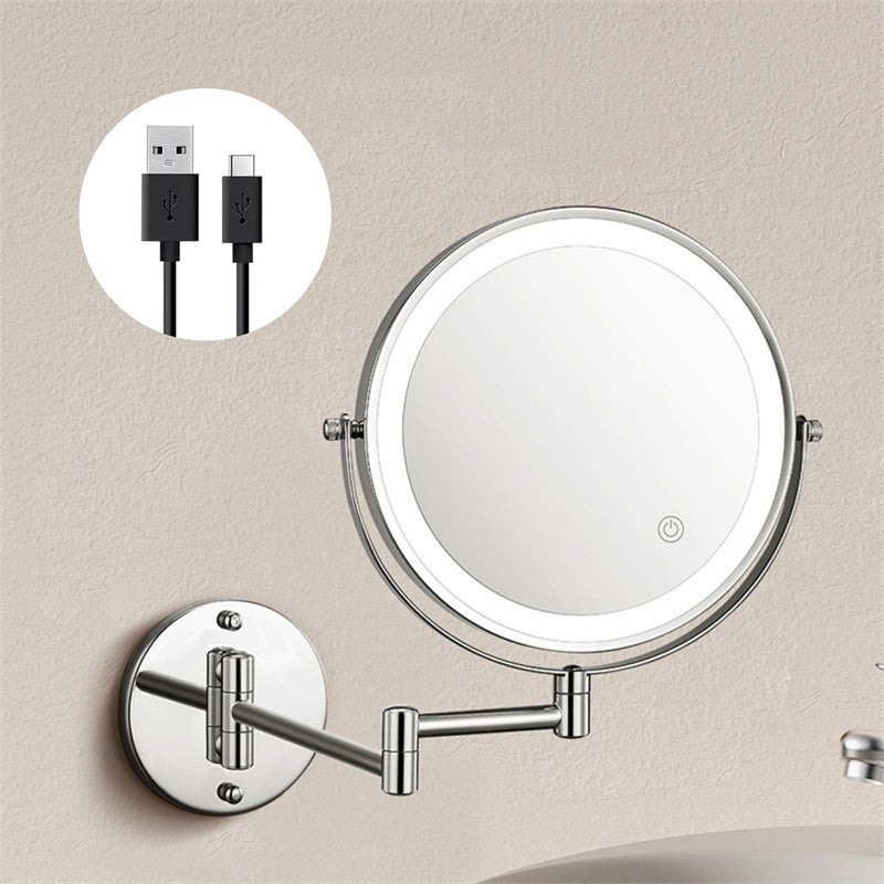 Rechargeable Wall Mounted LED Shaving Mirror 1X 10X Magnifying Mirror
