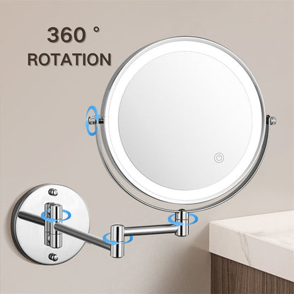 Rechargeable Wall Mounted LED Shaving Mirror 1X 10X Magnifying Mirror