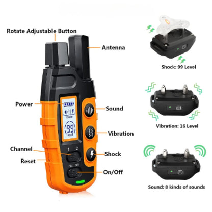 Rechargeable Waterproof Dog Training Collar with Remote