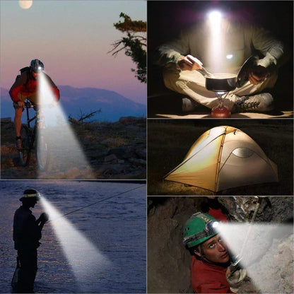 Rechargeable Waterproof LED Head Torch with Adjustable Zoom