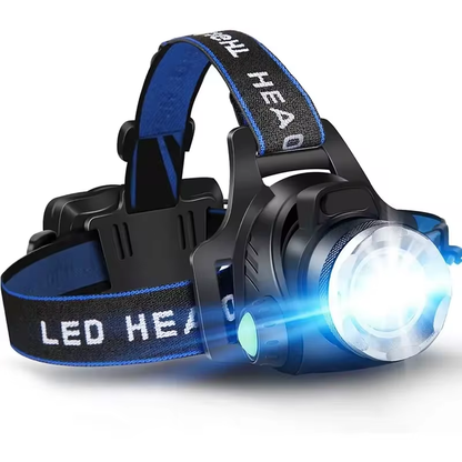 Rechargeable Waterproof LED Head Torch with Adjustable Zoom