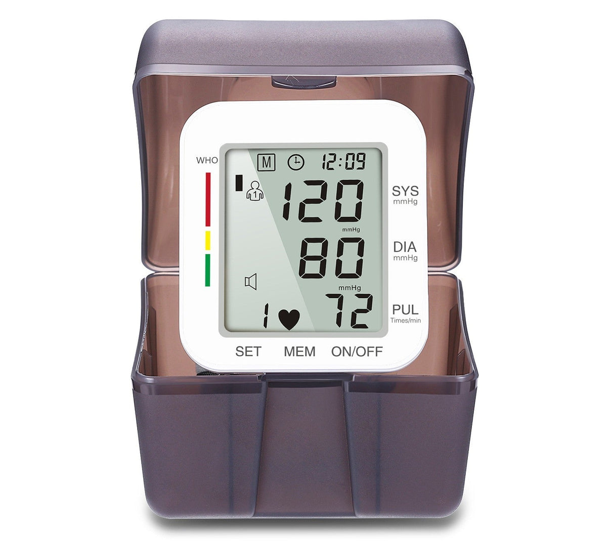 Rechargeable Wrist Blood Pressure Monitor with Large LCD Display