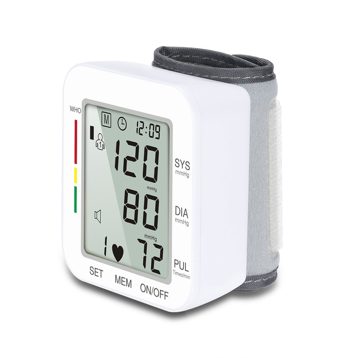 Rechargeable Wrist Blood Pressure Monitor with Large LCD Display