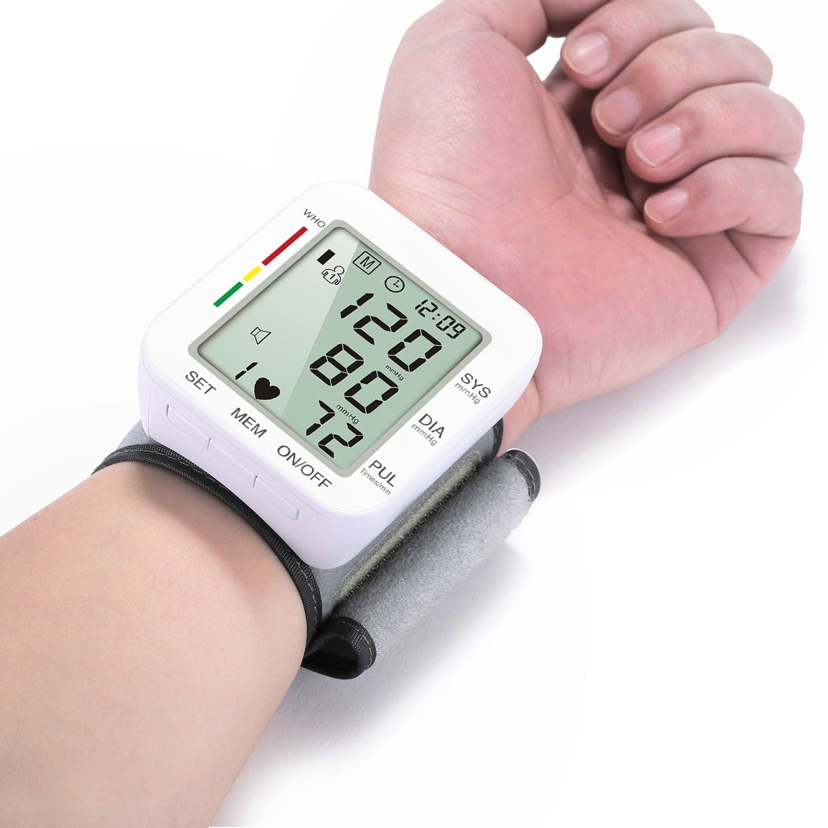 Rechargeable Wrist Blood Pressure Monitor with Large LCD Display