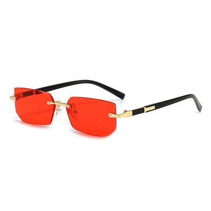 Rectangle Rimless UV400 Sunglasses Lightweight Unisex Design