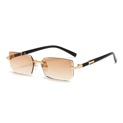 Rectangle Rimless UV400 Sunglasses Lightweight Unisex Design