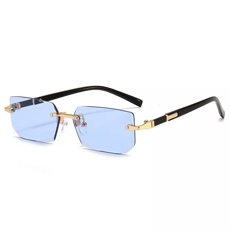 Rectangle Rimless UV400 Sunglasses Lightweight Unisex Design