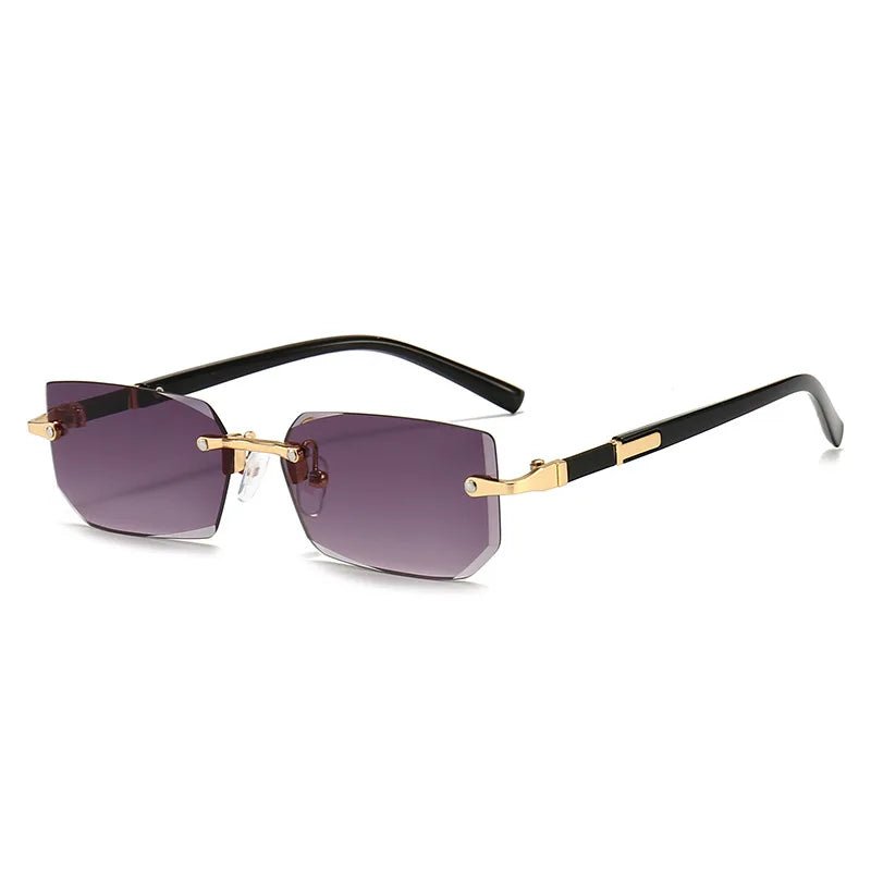 Rectangle Rimless UV400 Sunglasses Lightweight Unisex Design