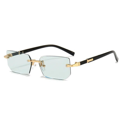 Rectangle Rimless UV400 Sunglasses Lightweight Unisex Design