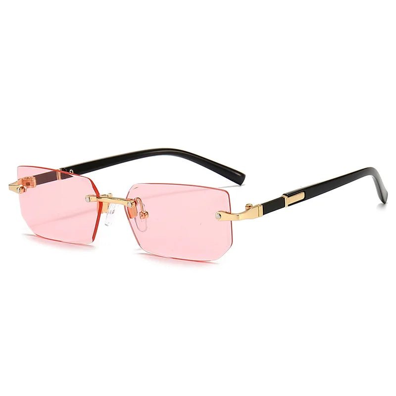 Rectangle Rimless UV400 Sunglasses Lightweight Unisex Design